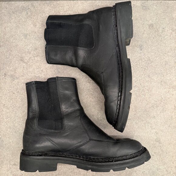 Cole Haan 8 Chelsea Black Leather Fall Boots Pull On Waterproof Rain Booties - Picture 2 of 16